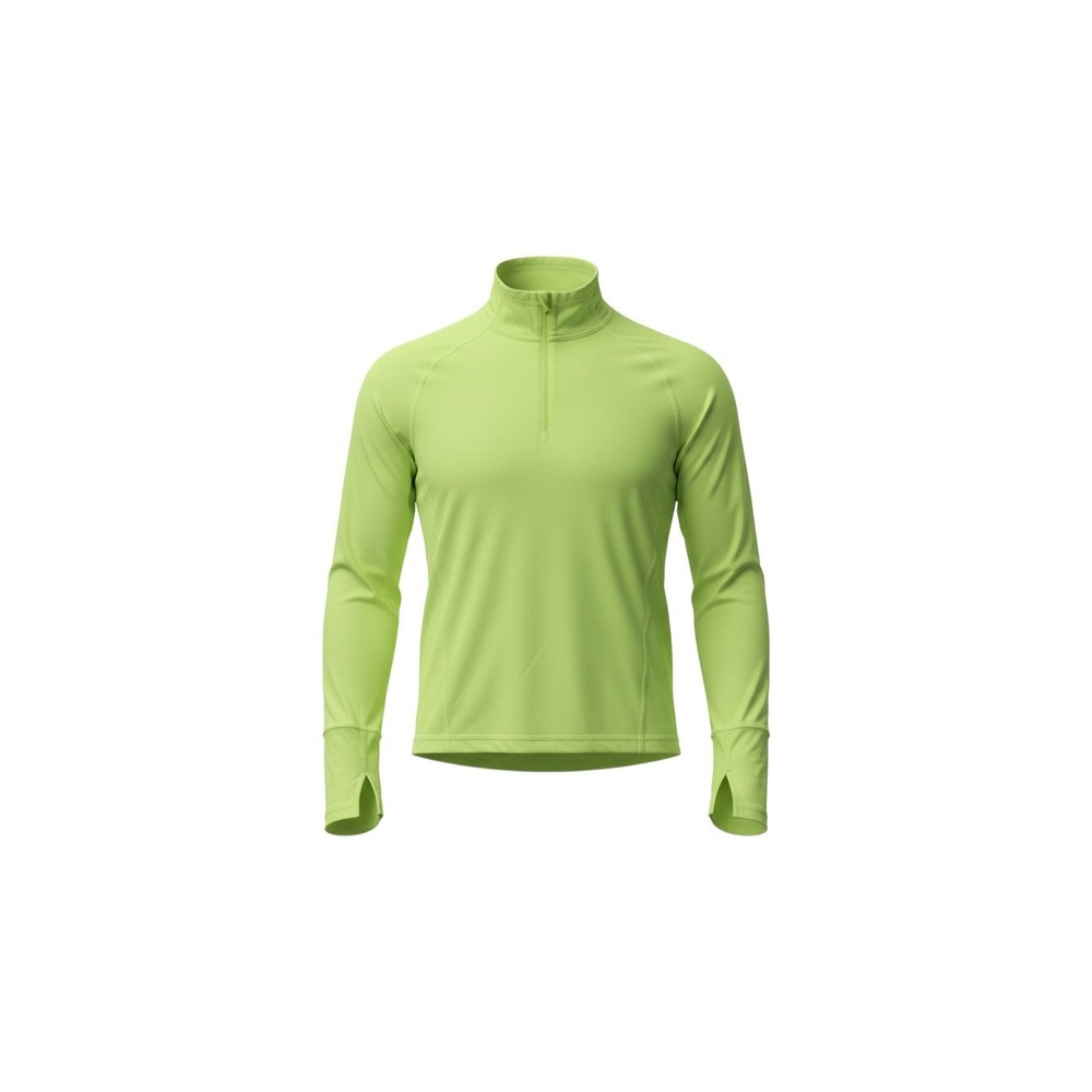 Danskin Now Quarter Zip Pullover Womens Large L Neon Yellow Thumbhole Active Top